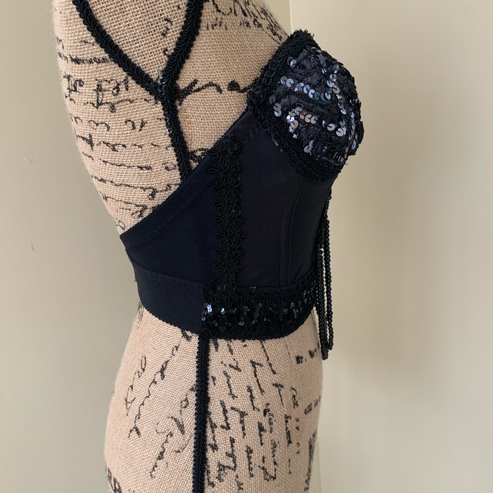 Beaded Black Bustier - image 3